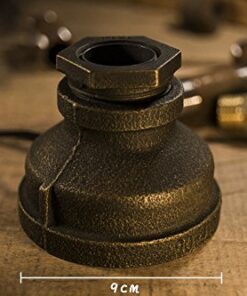 Kiven Steampunk Table Lamp UL Certification Button Switch Cord Vintage Style Desk Light E26 Iron Base Modern Antique Table Light Bulbs Not Included 25 517Su7JgslL