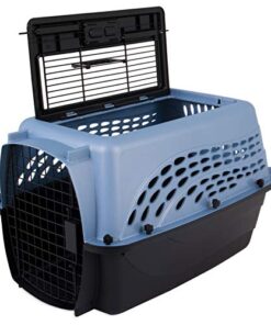 Petmate Two-Door Small Dog Kennel & Cat Kennel, Top Loading or Front Loading Pet Carrier, Made with Recycled Materials, 24 inches in Length For Pets up to 15 Pounds, Made in USA 24.1"L x 16.8"W x 14.5"H BLUE 31 517UDjNkbIL 2