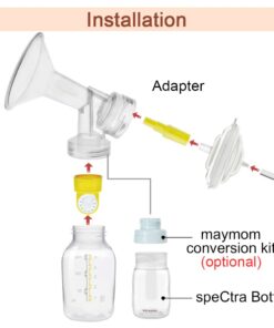 Maymom Flange Adapter Compatible with Spectra S1, Spectra S2; Connects Maymom Breastshield/Maymom Bottle and Spectra Backflow Protector (Maymom Flange Adapter, Yellow) Yellow_2pc 25 517YTU1feIL