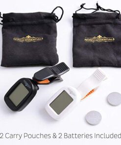 Guitar Tuner (2 Pack) for Acoustic Guitars, Violin, Ukulele (Uke), Bass, Mandolin, Banjo - (Black + White) - Premium Accessories by Nordic Essentials™ - Lifetime Warranty Black + White 17 517q5yyokL