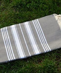 Dandelion - Basic Pattern - 100% Naturally-Dyed Cotton Turkish Towel Peshtemal - 71x39 Inches - Gray 3 5182WyJuyFL