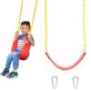 Squirrel Products Heavy Duty Strap Swing Seat - Playground Swing Seat Replacement and Carabiners for Easy Install - Red Red, 1 Pack Heavy Duty 42 518CWMa5pVL
