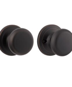 Kwikset Juno Interior Passage Door Knob, Handle For Closet and Hallway Doors, Non-Locking Doorknob in Venetian Bronze, with Microban Protection No Size Transitional 21 518CqWZDCTL