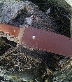 Mossy Oak 14-inch Bowie Knife, Full-tang Fixed Blade, Wood Handle Hunting Knife with Leather Sheath for Camping, Hiking, Survival 60 518DNSp2LiL