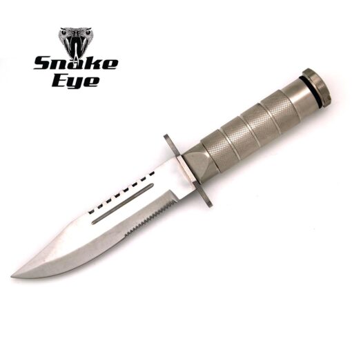 Serrated Blade 8.5 Inch Survival Knife Heavy Duty Stainless Steel with Kit & Sheath