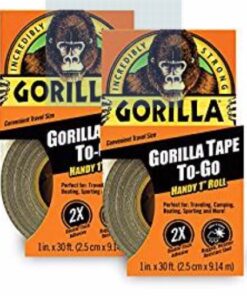 Gorilla Tape, Mini Duct Tape to-Go, 1" x 10 yd Travel Size, Black, (Pack of 2) 2 - Pack 15 518JlQd44aL