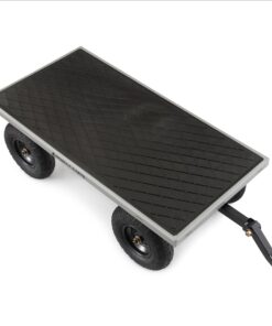 Gorilla Carts GOR1001-COM Steel Utility Cart, Heavy-Duty Convertible 2-in-1 Handle and Removable Sides, 7 cu ft, 1000 lb, Capacity, Gray, 1 pack 53 518Sx YhVpL