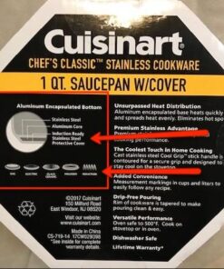 Cuisinart 1 Quart Saucepan w/Cover, Chef's Classic Stainless Steel Cookware Collection, 719-14 20 518ZshHU8EL
