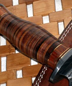 Poshland RAM-0592 Damascus Steel Dagger Knife – Full Size Leather Handle 29 518e4EGVniL