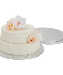 3-Pack 12-Inch Cake Boards for Wedding, Baking, Cake Decorating Supplies, Silver Foil Corrugated Cardboard for Multi-Layer Cakes, Sturdy Base for Treats and Pizza 21 518ed30BdGL