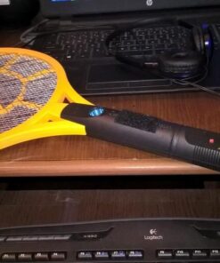 ZAP IT! Bug Zapper - Rechargeable Mosquito, Fly Killer and Bug Zapper Racket - 4,000 Volt - USB Charging, Super-Bright LED Light to Zap in the Dark - Unique 3-Layer Safety Mesh That's Safe to Touch Large Yellow 29 518g8AIVfnL