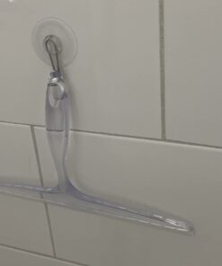 iDesign Plastic Bath Squeegee for Glass with Suction Hook Holder – 12", Clear 25 518gPxQXIhL