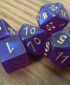 Chessex Dice Polyhedral 7-Die Borealis Set - Royal Purple with Gold Numbers CHX-27467 28 518gtquKkmL