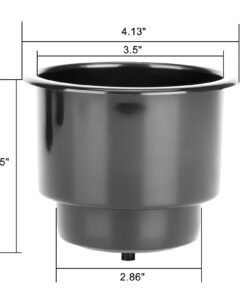 Alternative view of Amarine Made (Set of 4) Black Recessed Drop in Plastic Cup Drink Can Holder with Drain for Boat Car Marine Rv - Black
