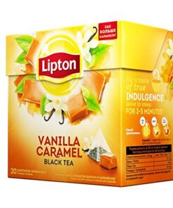 Lipton Black Tea Pyramids, Vanilla Caramel 20 ct (Pack of 6)