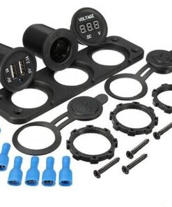 Cllena Triple Function Dual USB Charger + Green LED Voltmeter + 12V Outlet Socket Panel Jack Marine for Digital Devices Mobile Phone Tablet Triple Function-Green 15 518pFhyqUoL