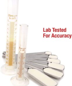 2lbDepot Measuring Spoons Set of 7 Includes Bonus Leveler, Premium, Rust Proof, Heavy Duty, Chrome Plated, Stainless Steel Metal, Narrow, Long Handle Design fits into Spice Jars Stainless Steel Set of 7 (Includes Leveler) 25 518rMcn q8L