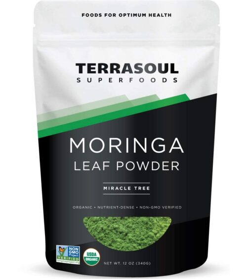 Terrasoul Superfoods Organic Moringa Powder, 12 Oz : Detox - Antioxidants - Immunity