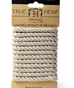 Hemptique Hemp Rope Card - Made with Love – Plant Hanger - Scrapbooking – Gardening – Macramé – Home Decor (Natural, 6mm)