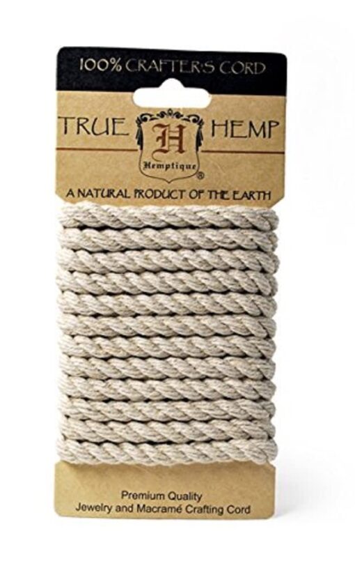 Hemptique Hemp Rope Card - Made with Love – Plant Hanger - Scrapbooking – Gardening – Macramé – Home Decor (Natural, 6mm)