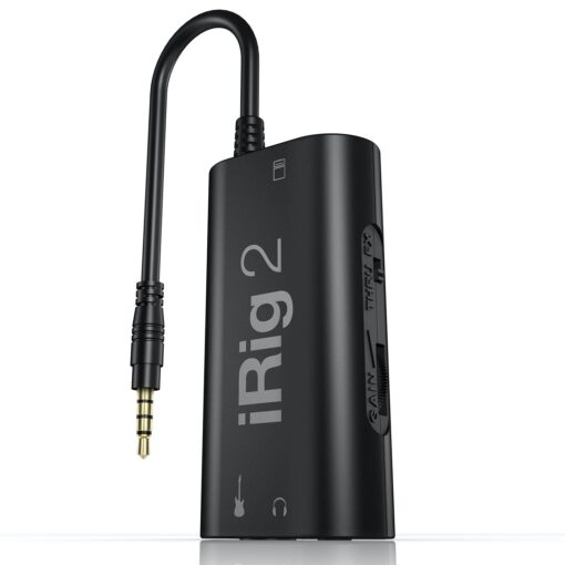 IK Multimedia iRig 2 portable guitar audio interface, lightweight audio adapter for iPhone, iPad and Android smartphones and tablets, with instrument input and headphone/amplfiier outs Analog