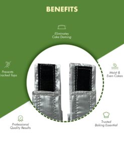 Alternative view of Regency Wraps EvenBake CakeStrips, Aluminized Cotton Band with Secure Velcro-like Closure to Create Moist, Even Layers, Pack of 2, Silver, 30", fit 8-9" cake pans