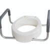 Essential Medical Supply Raised Elevated Toilet Seat Riser for an Elongated Toilet with Padded Aluminum Arms for Support and Compatible with Toilet Seat, Elongated, 19 x 14 x 3.5