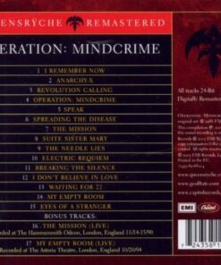 Operation: Mindcrime Audio CD, Extra tracks, Original recording reissued, May 6, 2003 3 5190FzbZI7L