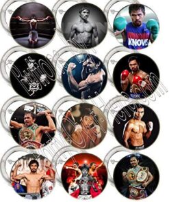 Manny Pacquiao Buttons Party Favors Supplies Decorations Collectible Metal Pinback Buttons Pins, Large 2.25” -12 pcs, Champion Boxer Pride of the Philippines Pac Man Filipino Boxer