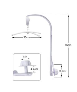 26inch White Baby Crib Mobile Music Box Bed Bell Toy Holder Arm Bracket Nut Screw Music Box Holder Set Parts for Baby Bed Perambulator (Without Dolls) 16 5198yrRA6FL
