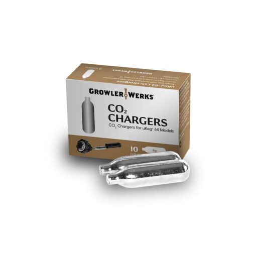 GrowlerWerks uKeg 64 CO2 Chargers 8g, Box of 10 8g - uKeg 64 - Box of 10