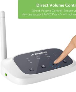 Avantree Oasis B Bluetooth 5.0 Transmitter Receiver for TV, Home Stereo Speakers, Bypass Mode, Class 1 Long Range, LED Indicator, Optical AUX RCA, aptX Low Latency Audio Adapter for 2 Headphones Gray 17 519ELo3hfDL