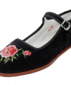 Shoes 18 Womens Cotton China Doll Mary Jane Shoes Ballerina Ballet Flats Shoes 6 118a Black Suede