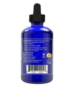 Radha Beauty Eucalyptus Essential Oil 4 oz - 100% Pure & Therapeutic Grade, Steam Distilled for Aromatherapy, Relaxation, Shower, Sauna, Bath, Steam Room and other DIY Projects. 4 Fl Oz (Pack of 1) 26 519MwGguitS 1
