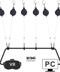 KIWI design VR Cable Management, Ceiling Pulley System fits HTC Vive/Vive Pro/Rift/Rift S Link Cable Compatible with Quest 3/2/Quest/Valve Index VR Accessories (Black, 6 Pack) Black 31 519NoXwDL