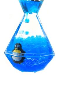 YUE MOTION Liquid Motion Bubbler Timer/Diamond Shaped Liquid Timer for Fidget Toy,Autism Toys, Children Activity, Calm Relaxing,Penguin Desk Toys and Home Ornament Blue Liquid With Penguin Toys 19 519Sf82YRxL