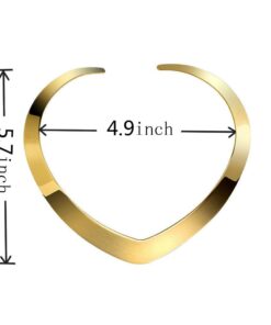 Carweilon High Polished Stainless Steel Necklace Love Choker Heart Shape Women Statement Jewelry Gold 19 519Tk9CKXPL