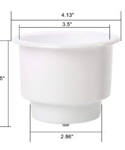 Amarine Made Recessed Drop in Plastic Cup Drink Can Holder with Drain for Boat Car Marine Rv (White) (5) 15 519Wssy58mL