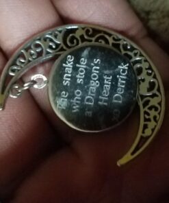 Luvalti Galaxy & Crescent Cosmic Moon Pendant Necklace, Purple Glass, 17.5'' Chain, Great Gift for Women 29 519XGTAjwIL