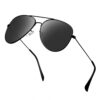 Ziwanule Polarized Aviator Sunglasses for Men/Women Metal Mens Sunglasses Driving Sun Glasses Black Grey Lens/Black Frame 42 519aOGs2CSL