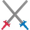 Liberty Imports 2 PCS Giant Foam Swords, Large 1:1 Scale Strong Toy Weapons, Kids Medieval Warrior Knights Pretend Play Safe Fighting Set - Red vs Blue (30 Inches) 14 519eQ60yNBL
