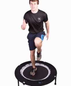 Maximus PRO Folding Rebounder USA | Voted #1 Indoor Exercise Mini Trampoline for Adults with Bar | Fitness & Weight Loss| Free Storage Bag, Resistance Bands, Online & DVD Workouts | Already Assembled 21 519h7ygE60L