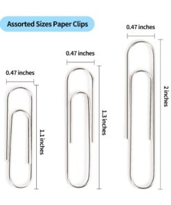 Paper Clips, 700 pcs Paper Clips Assorted Sizes, Large, Medium, Small #1 Metal Paperclips, 2 Inch Jumbo/Mini Silver Paper Clip for Paperwork, Home, School and Office Supplies 700 Paper Clips 14 519oaWLbJhL