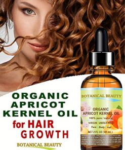 Botanical Beauty ORGANIC APRICOT KERNEL OIL Australian. 100% Pure Virgin Unrefined Cold Pressed Carrier Oil 2 oz- 60 ml. For Face, Hair, Body, Nails, Anti - aging 2 Fl Oz (Pack of 1) 19 519zO32GOGL