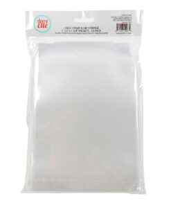 Avery Elle SS-5001 Stamp & Die Storage Pockets 50/Pkg Large 5 ½” x 7 3/8" , white/clear , Single Pack 15 51A05saVBuL