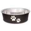 Loving Pets - Bella Bowls - Dog Food Water Bowl No Tip Stainless Steel Pet Bowl No Skid Spill Proof (Small, Espresso Brown) Small 57 51A2dvyErHL