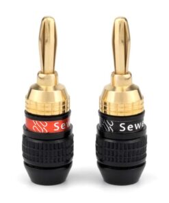 Deadbolt Banana Plugs 6-Pairs by Sewell, Gold Plated Speaker Plugs, Quick Connect, SW-29863-6 6 Pairs Deadbolt Banana Plugs 25 51A2mC3TAZL 1