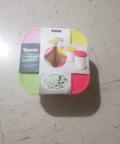 Tovolo Sweet Treat, 6 oz. Mini Tubs Set of 4, Tight-Fitting Silicone Lid, Easy Stacking Reusable Ice Cream Container, 6-Ounces, Assorted MINI Sweet Treat Tubs Set of 4 39 51A74GjW8FL