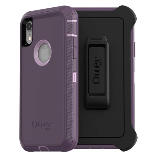 OtterBox DEFENDER SERIES SCREENLESS EDITION Case for iPhone Xr - Polycarbonate, Built-in Screen Protector, Retail Packaging - PURPLE NEBULA (WINSOME ORCHID/NIGHT PURPLE)