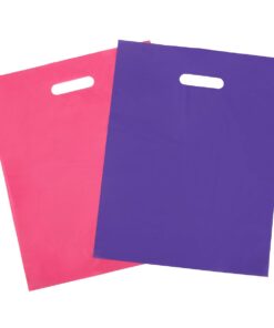 100 12x15 Glossy Pink and Purple Plastic Merchandise Bags w/Handles 12 51A9446sdzL